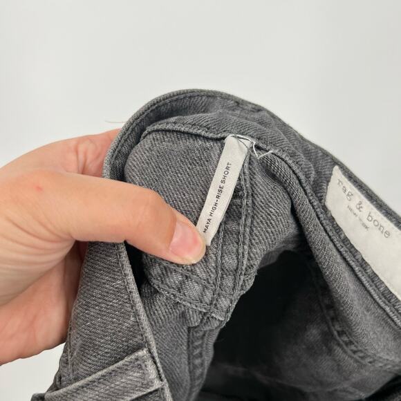 Rag & Bone Maya High-Rise Denim Shorts in Shadow Side Zippers - Picture 4 of 7